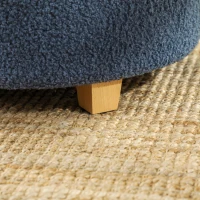 HOMCOM 40.5L Teddy Fleece Storage Ottoman - Blue(m-8)