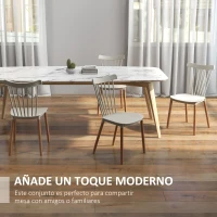 HOMCOM Juego de 4 Sillas de Comedor Estilo Nórdico con Respaldo de Polipropileno y Patas de Madera 48x52,5x83 cm Gris(m-4)