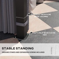 Outsunny 3 x 3(m) Hardtop Gazebo Canopy with 7mm Double Polycarbonate Roof, Garden Gazebo Permanent Pavilion with Mosquito Netting and Curtains for Patio, Deck, Dark Grey(m-5)