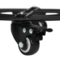 Outsunny Carrello Sottovaso con Ruote Ø30cm in Metallo con Ruote Girevoli e Freno, Nero(m-9)