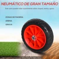 HOMCOM Carrito para Tablas de Surf Plegable con 2 Ruedas Carga 45 kg y Marco de Aluminio 64x55x38,5 cm Negro y Rojo(m-4)