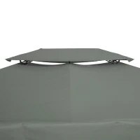 Outsunny Copertura per Gazebo 4x3 m a 2 Livelli in Poliestere con Cinghie e 10 Fori di Drenaggio, Grigio Scuro(m-9)