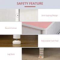 HOMCOM Chest of Drawers, Cloth Organizer Unit with 6 Fabric Drawers, Metal Frame and Wooden Top, Storage Cabinet for Kids Room, Living Room, Closet, Hallway, Pink(m-5)