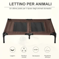 PawHut Brandina per Cani in Metallo e Tessuto Oxford Traspirante, 92x76x18 cm Marrone e Nero(m-4)