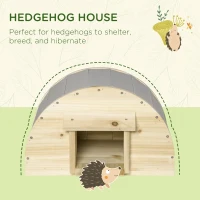 PawHut Hedgehog House, Small Animal Station, for Gardens - Natural Finish(m-4)