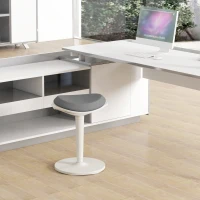 HOMCOM Bürohocker, ergonomischer Stehhocker, höhenverstellbar, bis 120 kg, 42,5 x 35,5 x 56,5-71,5 cm, Grau(m-2)