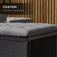 Outsunny Lot de 6 coussins de chaise de jardin, Coussins extérieur capitonné, grand confort cm avec attaches, dim. 40L x 40l cm(m-5)
