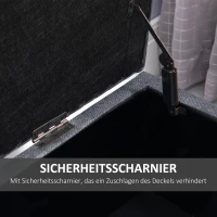 HOMCOM Sitzbank mit Stauraum Polsterbank mit Leinenoptik, Sitztruhe mit Holzbeine, Truhenbank für Wohnzimmer Schlafzimmer Flur 100 x 40 x 44 cm Dunkelgrau(m-7)