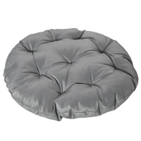 Outsunny Fauteuil rond de jardin fauteuil papasan pivotant grand confort Ø 97 x 86H cm grand coussin fourni polyester résine tressée gris(m-8)