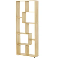 HOMCOM Bibliothèque étagère Zig zag Design Contemporain 70L x 24l x 178H cm Panneaux Particules Bois naturel(m-15)