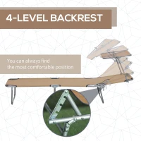 Outsunny Sun Lounger, with Adjustable Face Canopy - Brown(m-4)