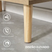 HOMCOM Mueble Aparador Alto Armario Auxiliar de Salón con 5 Compartimentos y 1 Puerta Multiusos para Comedor Cocina Dormitorio 60x30x121 cm Roble y Blanco(m-6)