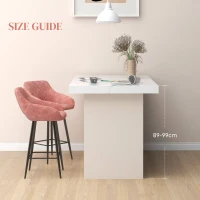 HOMCOM Set of Two Velvet-Feel Bar Stools - Pink(m-6)