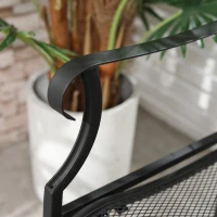 Outsunny Nostalgische Gartenbank aus Metall,  2-Sitzer, wetterbeständig, schwarz, 113 cm x 58 cm x 98 cm(m-9)