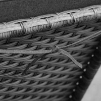 Outsunny Sonnenliege Polyrattan Gartenliege Rattanliege Gartenmöbel Liege mit Polsterauflage 4 Stufen verstellbar Grau 192 x 72 x 52,5 cm(m-8)