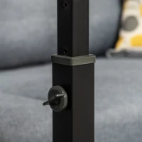 HOMCOM Tavolino Porta PC con Altezza Regolabile e Ruote, Supporto per Computer Portatile Inclinabile 58x34x72-90cm, Metallo e Legno Nero(m-9)