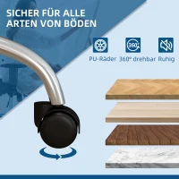 Vinsetto Bürostuhl Schreibtischstuhl, höhenverstellbar, Neigungsfunktion, 60 cm x 60 cm x 92 cm, Creme(m-6)