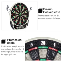 HOMCOM Diana electrónica 6 dardos juego digital con sonido 18 juegos 159 variantes(m-4)