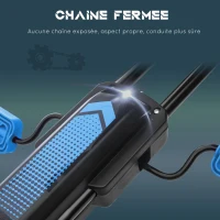 HOMCOM Kart à pédales pour enfant siège réglable 3 positions frein à main enfant de 5 à 12 ans bleu noir(m-7)