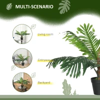 Outsunny 2 Pack 60cm Artificial Palm Tree Decorative Plant with Nursery Pot, Fake Tropical Tree for Indoor Outdoor Decor(m-4)