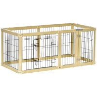PawHut Parc enclos modulable parc à chiot pliable pour animaux 6 panneaux avec porte verrouillable 70 x 62 cm(m-10)