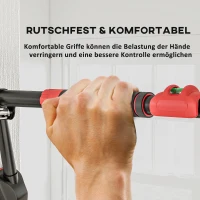 SPORTNOW Klimmzugstange, verstellbar 80-110cm, Wasserwaage, 6-Punkt-Unterstützung, Metall, Schwarz/Rot(m-7)