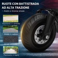 HOMCOM Moto Elettrica per Bambini 3-5 Anni in PP e Metallo con Rotelle, Clacson e Musica, 86x44x58 cm, Nera(m-6)