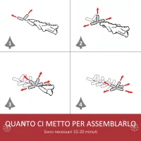 HOMCOM Albero di Natale Artificiale 90cm con 90 Luci LED Colorate e Fibre Ottiche, 90 Rami, Base in Metallo Pieghevole, Bianco(m-7)