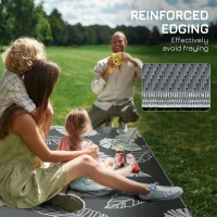 Outsunny Plastic Straw Reversible RV Outdoor Rug with Carry Bag, 182 x 274cm, Grey and White(m-8)