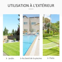 Outsunny Chaise suspendue Fauteuil suspendu intérieur extérieur chaise hamac de voyage portable Ø 80 x 42H m coussin macramé coton polyester gris(m-7)