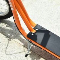 HOMCOM Scooter Patinete para Niños +5 Años y Adolescentes con Manillar Ajustable en Altura 2 Neumáticos de Caucho Inflable con Doble Freno y Ruedas 16" Carga 100 kg 139x58x90-96 cm Naranja(m-8)