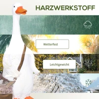 Outsunny Blumentopf, Schwan mit Umhängetasche, wetterfest, 32 x 18 x 60 cm, Weiß, Braun(m-4)