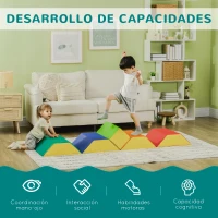 HOMCOM Juego de 5 Bloques de Espuma para Niños de 12-36 Meses Juguetes de Construcción y Aprendizaje 48x19x48 cm Multicolor(m-4)