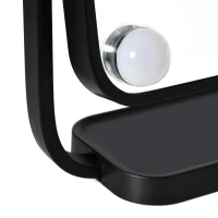 HOMCOM Schminkspiegel mit 12 LED-Lichtern Metall Schwarz(m-8)