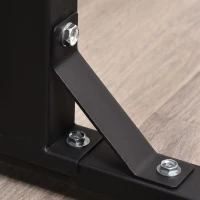 HOMCOM Soporte Barras Pesas de Acero con Altura Ajustable en 12 Niveles Carga Máx. 150 kg 50x49x124-154 cm Negro(m-7)