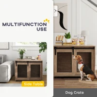 PawHut Dog Crate Furniture with Sliding Door for Medium Dogs, Brown(m-4)