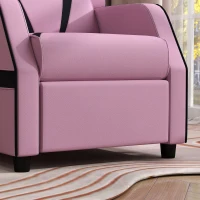 AIYAPLAY 2 in 1 Kids Chair Recliner with Backrest, Armrest, Footrest, PU Leather, for 3-9 Years Old, Pink(m-9)