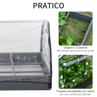 Outsunny Mini Serra da Giardino o Balcone per Piante e Fiori con Copertura in PVC Trasparente e Fioriera, 120x79x53cm(m-5)