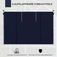 Outsunny Pavillon-Vorhänge, 2er-Set, für 3x6m oder 3x3m Gartenpavillons, mit Fenstern und Türen, Blau(m-4)