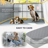 PawHut Seven-Panel Dog Whelping Box, Dog Playpen with Washable Whelping Pads, Wind-Resistant Fabric, for Small and Medium Dogs(m-7)