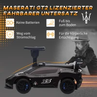 AIYAPLAY Rutschauto, Maserati, Stauraum, Hupe & Musik, Flüsterreifen, für 1,5 bis 5 Jahre, bis 25 kg, Schwarz(m-4)