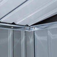 Outsunny Abri de Jardin 2,42 m² - Remise pour Outils avec Fondation - cabanon Porte verrouillable - tôle d'acier Gris(m-9)