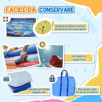 Outsunny Gioco Gonfiabile per Bambini 3-8 Anni con Borsa da Trasporto, 12 Paletti e Toppe Inclusi, 420x370x230 cm(m-8)