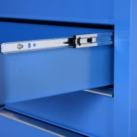 HOMCOM Carrello da Officina a 5 Cassetti con Ruote in Metallo Blu, 67.5x 33 x 77cm(m-7)