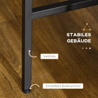 HOMCOM Konsolentisch im Industriedesign, 3 Schubladen, Flurtisch, Natur + Schwarz(m-6)