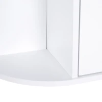 HOMCOM Armoire Murale avec Miroir Salle de Bain Meuble Miroir avec Rangement Toilettes 1 Porte + étagères latérales Blanc(m-13)