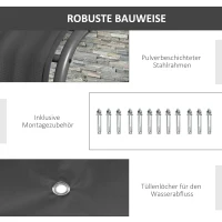 Outsunny Markise Anlehnmarkise, wetterbeständig, 396 x 302 x 210/280 cm, Dunkelgrau(m-6)