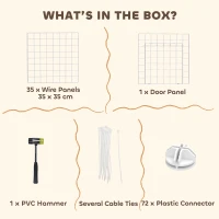 PawHut DIY 36 Panel Pet Playpen Metal Wire Fence for Chinchilla, Hedgehog, Bunny, Indoor, Outdoor Use, White(m-6)