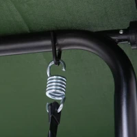 Outsunny Balancelle de Jardin 3 Places Toit Inclinaison réglable Coussins Assise et Dossier 1,72L x 1,1l x 1,52H m Acier Noir Polyester Vert(m-8)