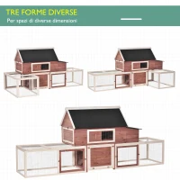 PawHut Pollaio Prefabbricato a Terra Gabbia per Galline Ovaiole con Recinto Mobile in Metallo Bianco 290x71x119cm(m-5)